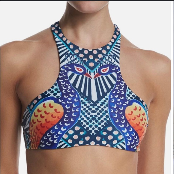 Mara Hoffman Other - NWOT Mara Hoffman Peacock Print Racerback Swim Top size small